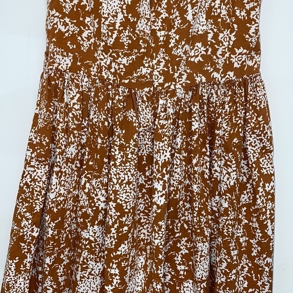 Lapis by Anthropologie Brown White Floral Cotton Blend A-line Dress Size Small - Picture 8 of 14
